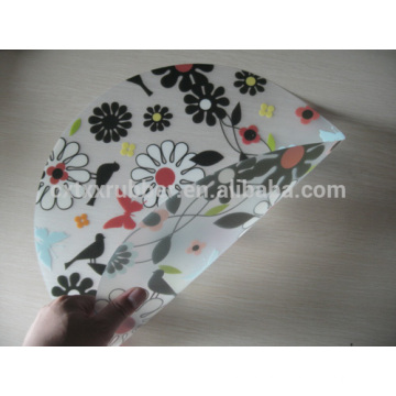 round flower style plastic transparent table cover